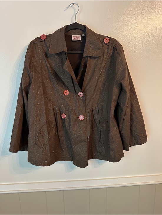 Beverly’s Jackets & Blazers - Vintage Beverly’s Brown Sparkle Cropped Swing Jacket Size L